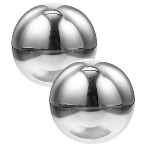 Reusable Beverage Cooling Stones 2Pcs Stainless Steel Silver Balls